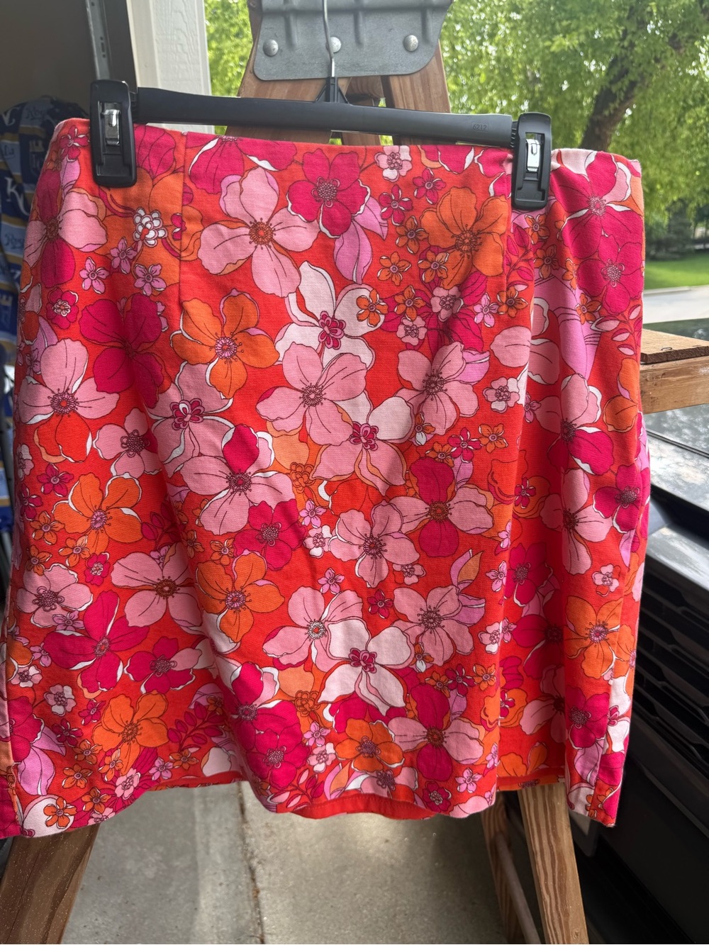 Talbots Pink & Orange Floral Mini Skirt